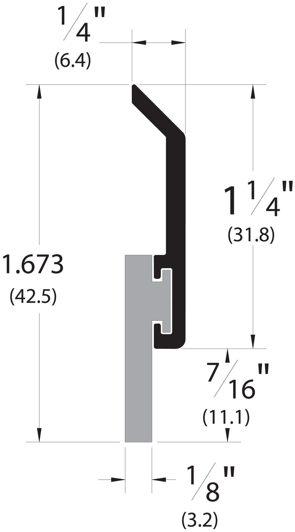 Pemko 315 series door sweep dimensional drawing, official manufacturer catalog image
