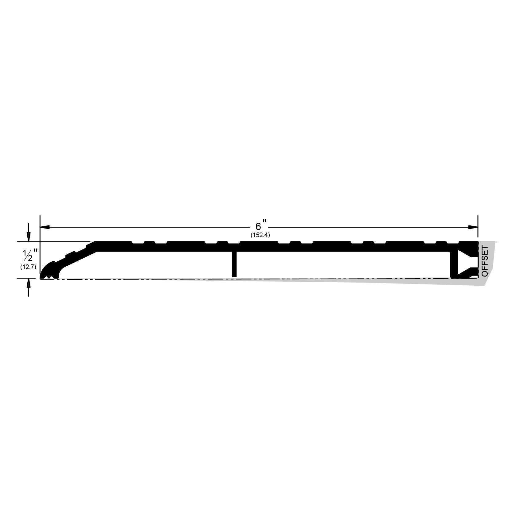 Pemko 256 half-saddle threshold dimensional drawing, official manufacturer catalog image