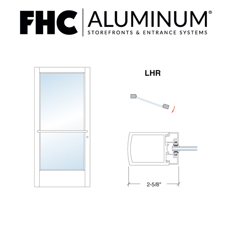Official FHC catalog photo: D2210L4C 200 Series LHR center pivot aluminum door