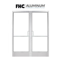 Official FHC catalog photo: D2210P103SA 200 Series narrow stile aluminum door pair satin anodized