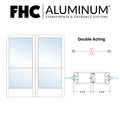 Official FHC catalog photo: D2210PC 200 Series narrow stile aluminum door pair center pivots