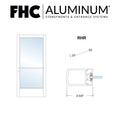 Official FHC catalog photo: D2210R3C 200 Series RHR center pivot aluminum door