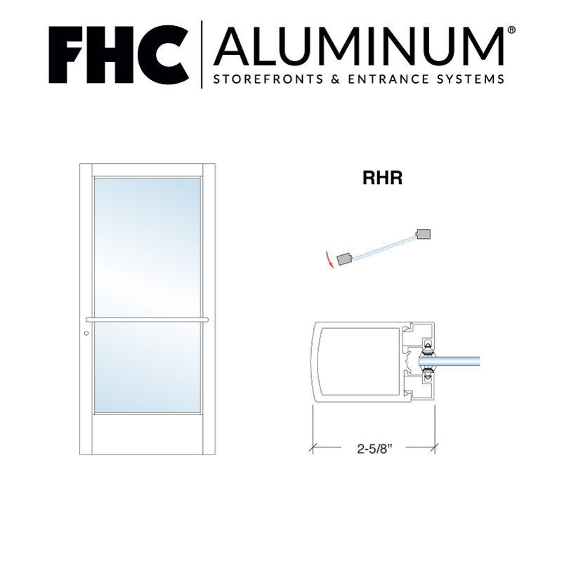 Official FHC catalog photo: D2210R3C 200 Series RHR center pivot aluminum door