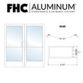 Official FHC catalog photo: D3410PH 300 Series medium stile aluminum door pair continuous hinge