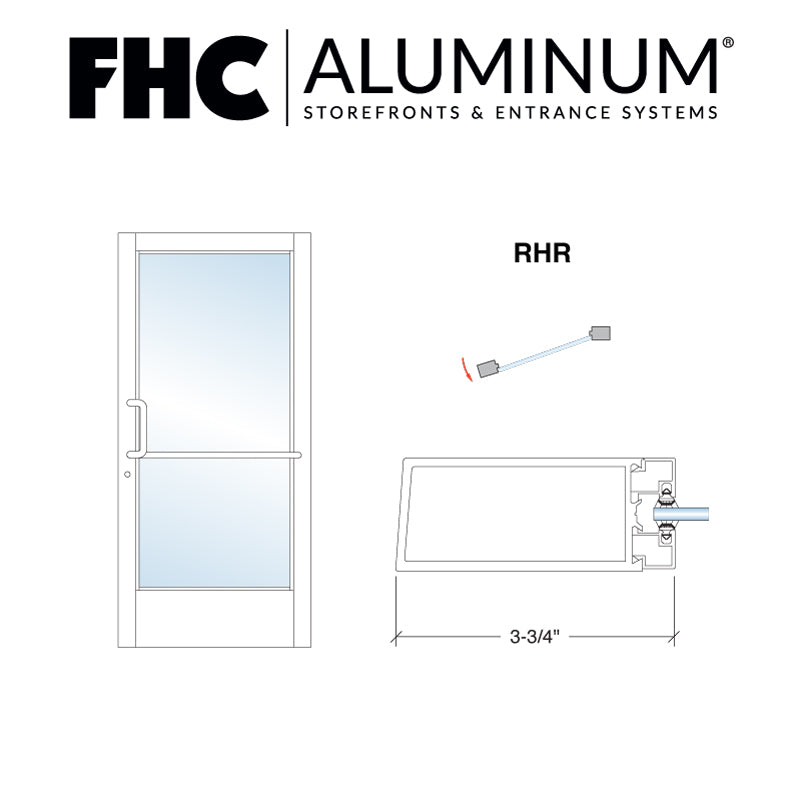 Official FHC catalog photo: D3410R3H 300 Series RHR continuous hinge aluminum door
