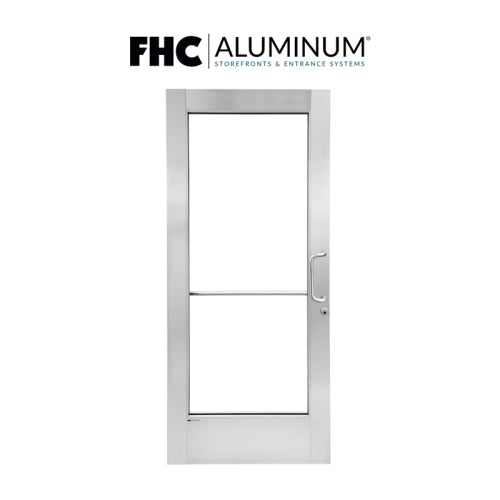 FHC D5610 wide stile aluminum storefront door with 6-inch top rail and 10-inch bottom rail