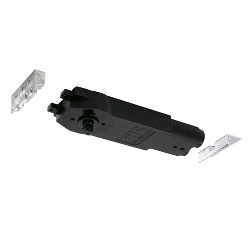 Official FHC catalog photo: FHCSM105H0 medium-duty 105 degree hold-open concealed overhead closer body with mounting clips