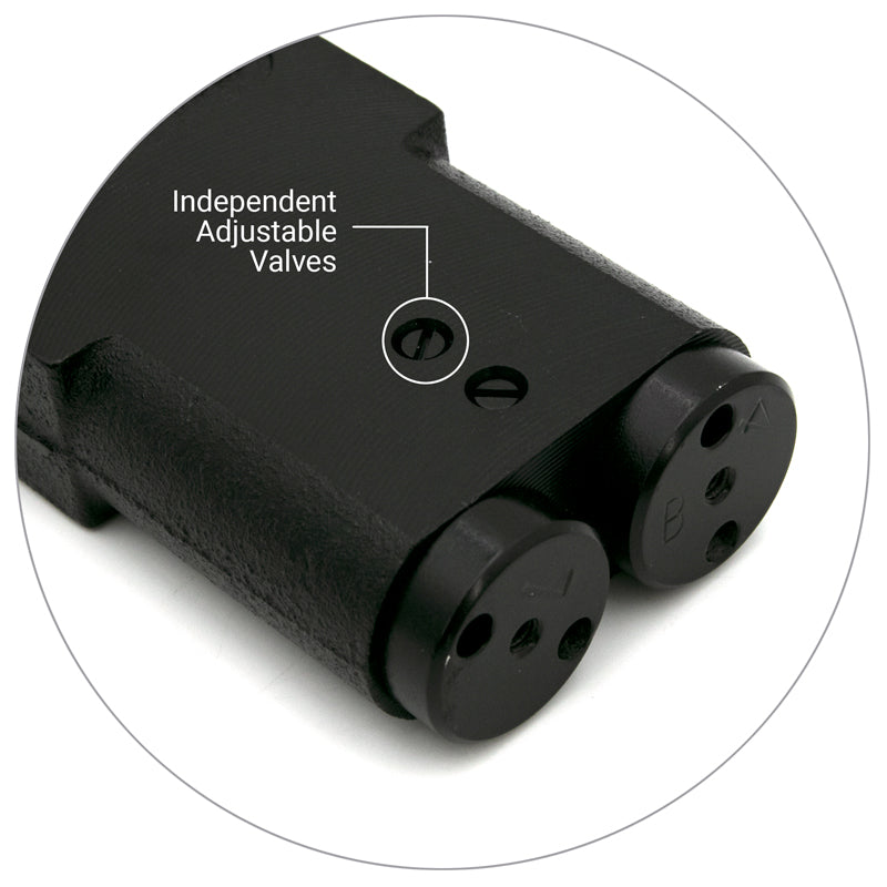 Official FHC catalog diagram: independent adjustable valves on FHCSM105H0 concealed closer