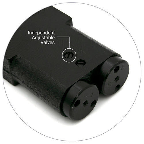 Official FHC catalog diagram: independent adjustable valves on FHCSM105NH0 concealed closer